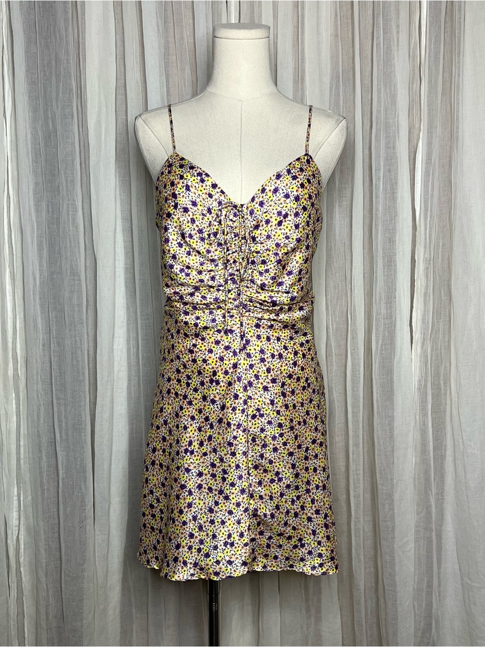 NWT ZARA Floral Satin Mini Dress